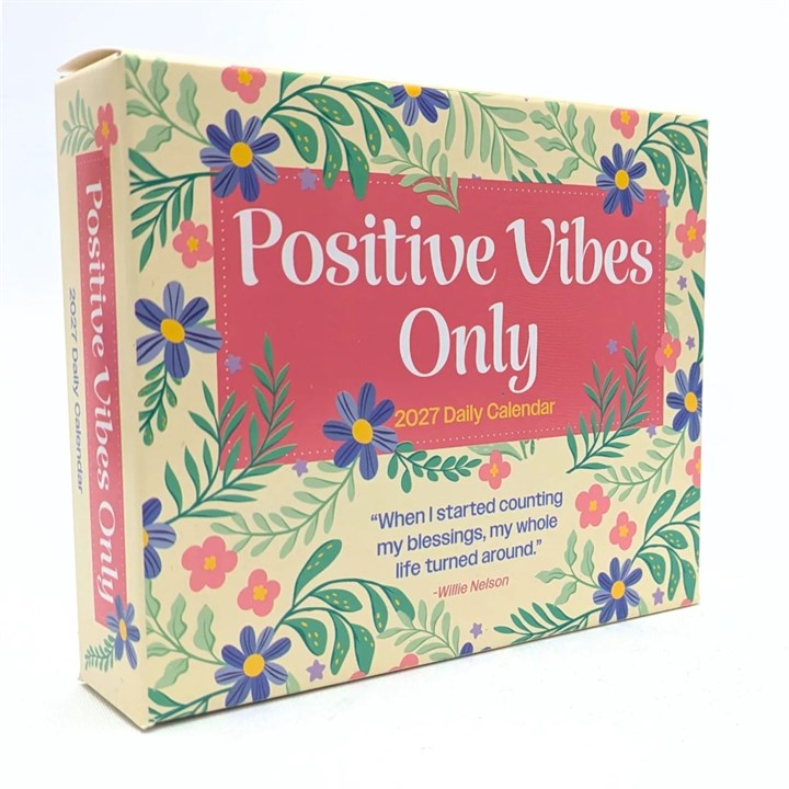 Positive Vibes Only Desk Calendar 2027