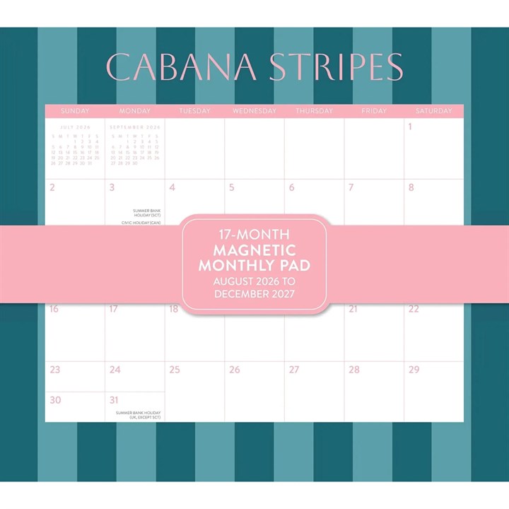 Cabana Stripes Magnetic Monthly Pad 2026 – 2027