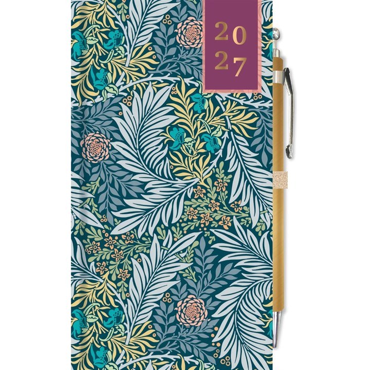 Floral Foil Slim Diary with Pen 2027