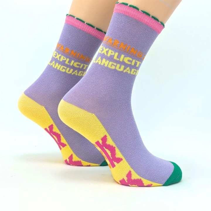 Warning Explicit Language Socks – Size 4 – 8