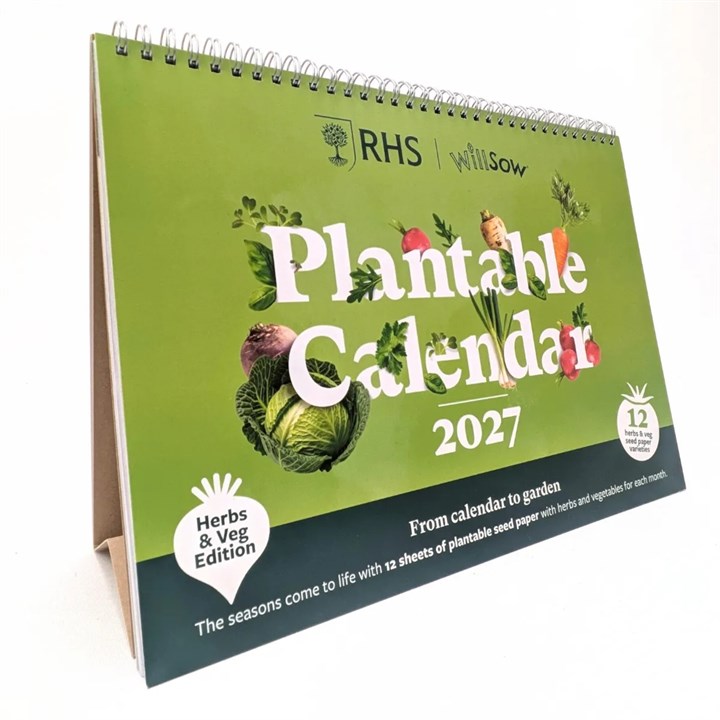 RHS, Plantable Veg & Herb Large Easel Desk Calendar 2027