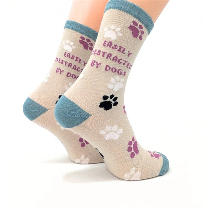 Easily Distracted By Dogs Socks – Size 4 – 8