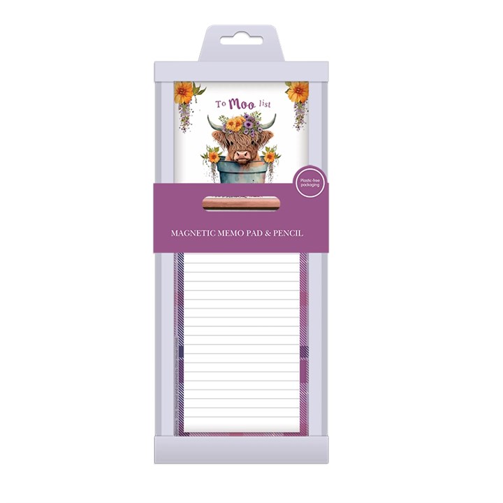 Highland Cow Magnetic Memo Pad