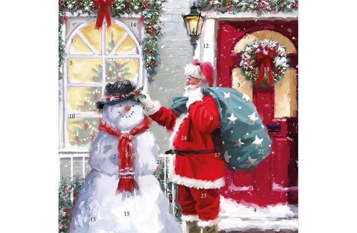 Father Christmas and Snowman Traditional Advent Calendar