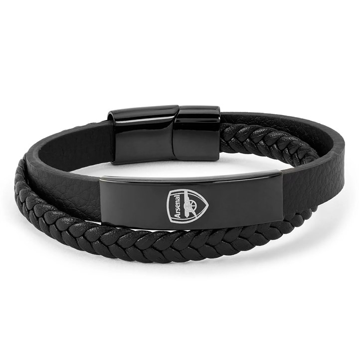 Arsenal FC Leather Engraved Bracelet with Gift Box