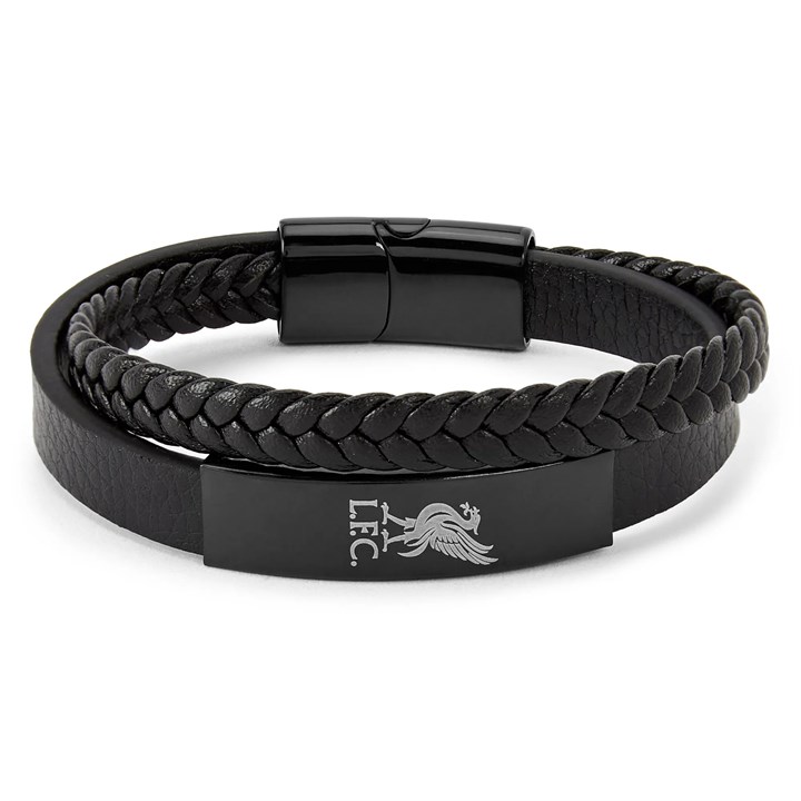 Liverpool FC Engraved Leather Bracelet with Gift Box