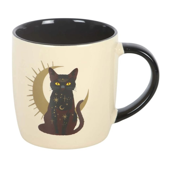 Sitting Magick Black Cat Ceramic Mug