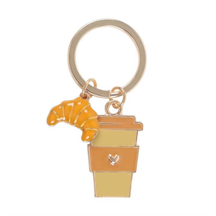 Coffee and Croissant Keyring