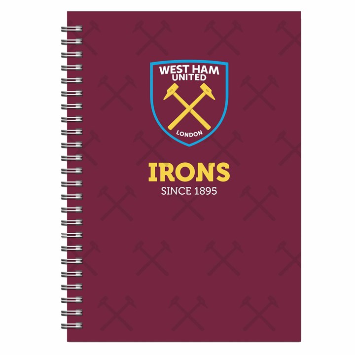 West Ham United FC Spiral Crest A5 Notebook