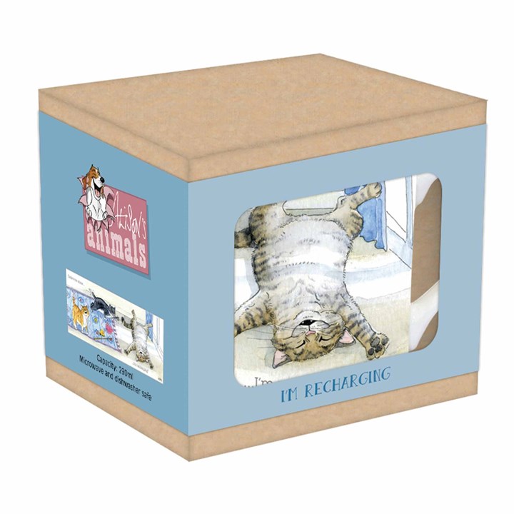 Alison's Animals Recharging Cat Tarka Mug