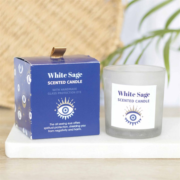 All Seeing Eye, White Sage Charm Candle