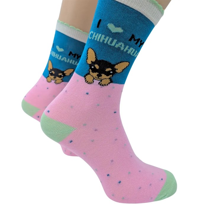 I Heart My Chihuahua Socks - Size 4 - 8