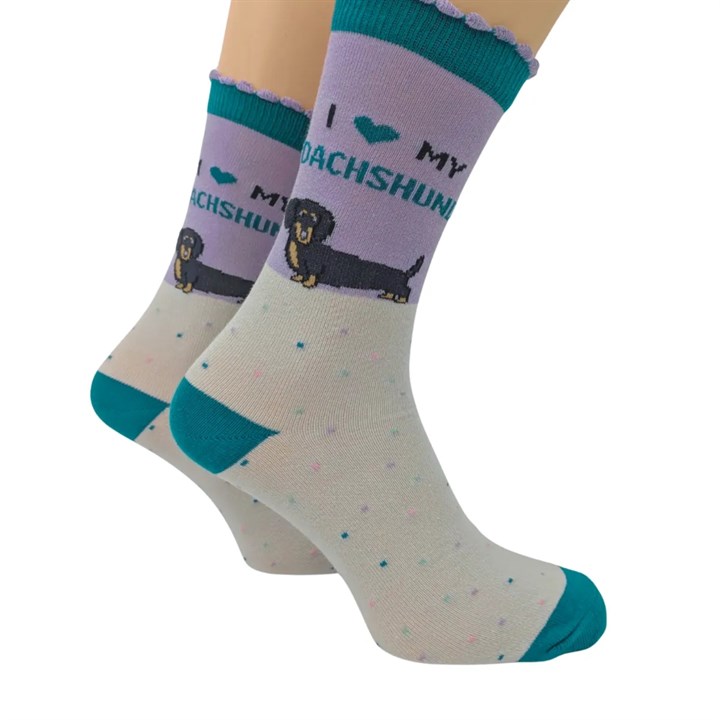 I Heart My Dachshund Socks - Size 4 - 8
