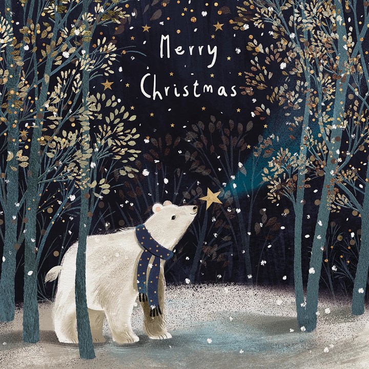 Festive Polar Bear, 10 Christmas Cards