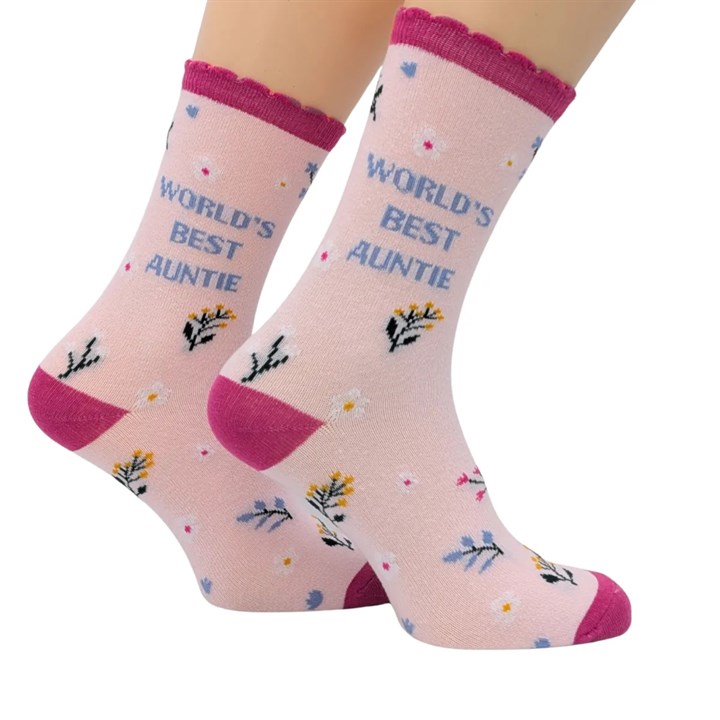 World's Best Auntie Socks - Size 4 - 8