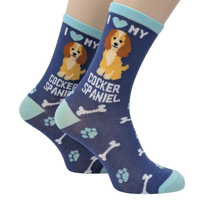 I Heart My Cocker Spaniel Socks - Size 4 - 8