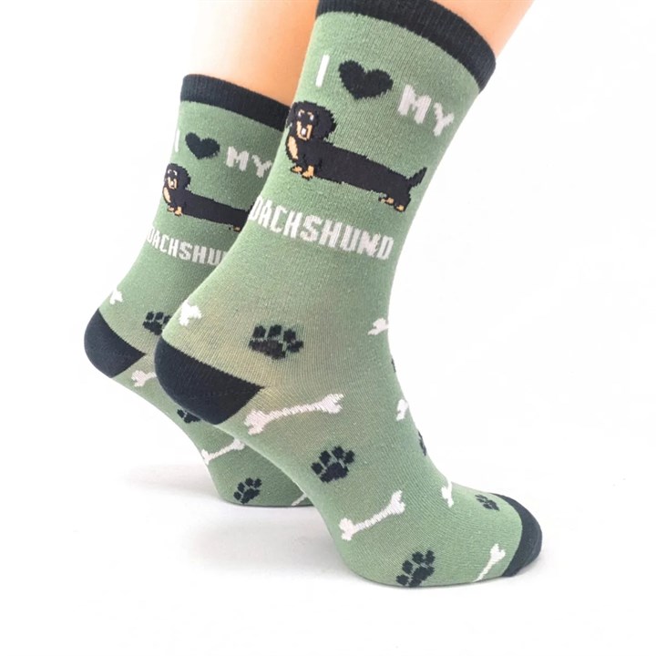 I Heart My Dachshund Socks - Size 4 - 8